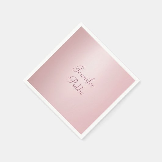 Serviette En Papier Rose Gold tendance élégant manuscrit Script modern (Coin)