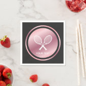 Serviette En Papier Rose Gold Tennis Rackets Filles Sport Texte person (En situation)