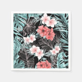 Serviette En Papier Rose Gold Tropical Elégant Botanique Île Luau (Devant)