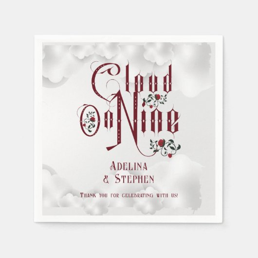 Serviette En Papier Rose gothique Cloud Neuf Mariage Halloween (Devant)