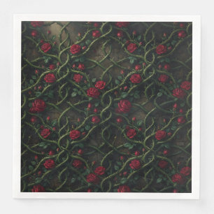 Serviette En Papier Rose gothique rouge