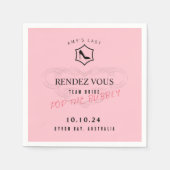 Serviette En Papier Rose inspiré Veuve personnalisé (Devant)