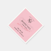 Serviette En Papier Rose inspirée de Veuve personnalisée (Coin)