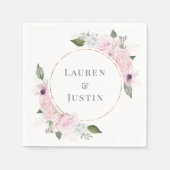 Serviette En Papier Rose Jardin Floral Monogramme Papier Napkin (Devant)