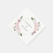 Serviette En Papier Rose Jardin Floral Monogramme Papier Napkin (Coin)