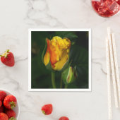 Serviette En Papier Rose jaune (En situation)