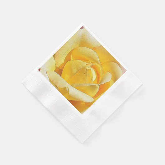 Serviette En Papier Rose jaune (Coin)