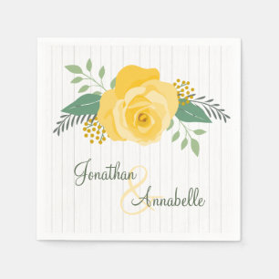 Serviette En Papier Rose jaune du Texas Mariage