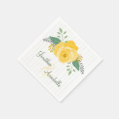 Serviette En Papier Rose jaune du Texas Mariage (Coin)