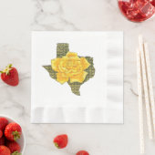 Serviette En Papier Rose Jaune Du Texas Motif Flower (En situation)