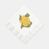 Serviette En Papier Rose Jaune Du Texas Motif Flower (Coin)