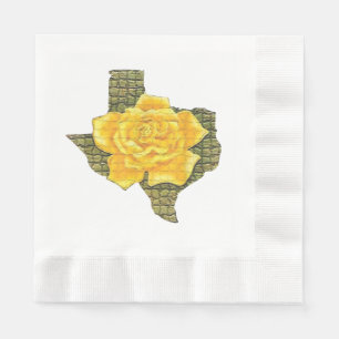 Serviette En Papier Rose Jaune Du Texas Motif Flower