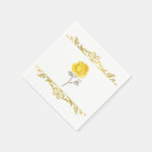 Serviette En Papier Rose jaune et élégante fête d'anniversaire d'or (Coin)