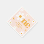 Serviette En Papier Rose Jaune Une Daisy 1er Anniversaire Fille (Coin)