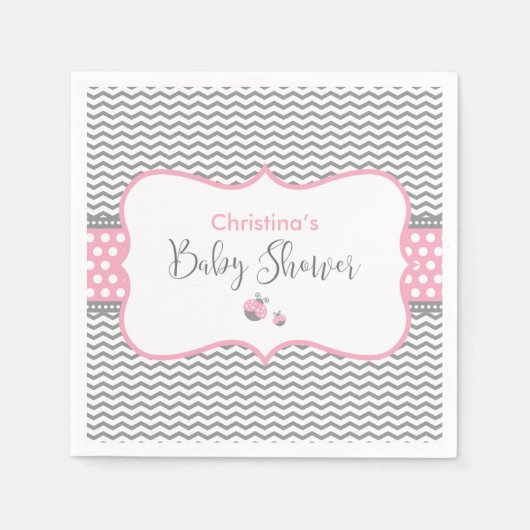Serviette En Papier Rose Ladybug (Devant)