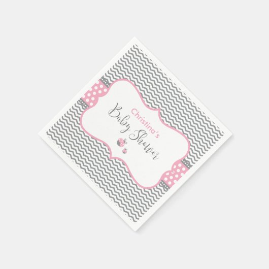 Serviette En Papier Rose Ladybug (Coin)