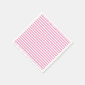 Serviette En Papier Rose Lavande Blanc Simple Rayé Horizontal (Coin)