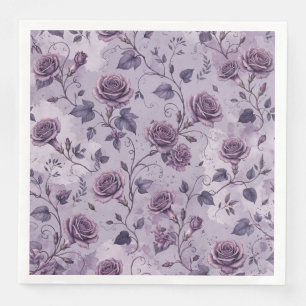 Serviette En Papier Rose Lavande Poussiéreuse Teintes Rêveuses Florale