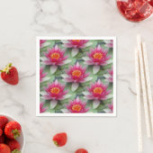 Serviette En Papier Rose Lotus Water Lily (En situation)