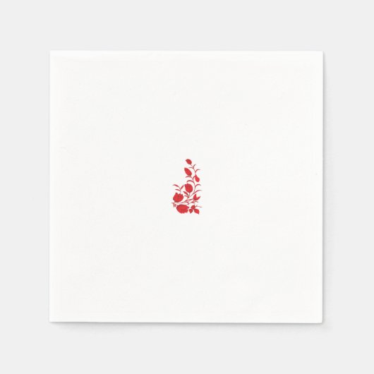 Serviette En Papier Rose Madder, design floral Thunderbird (Devant)