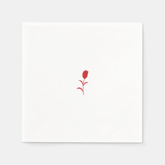 Serviette En Papier Rose Madder, Rouge lave, design floral (Devant)