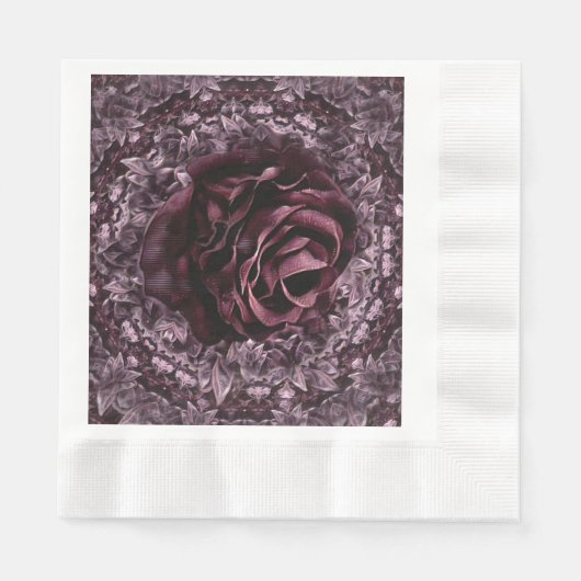 Serviette En Papier Rose Mandala (Devant)