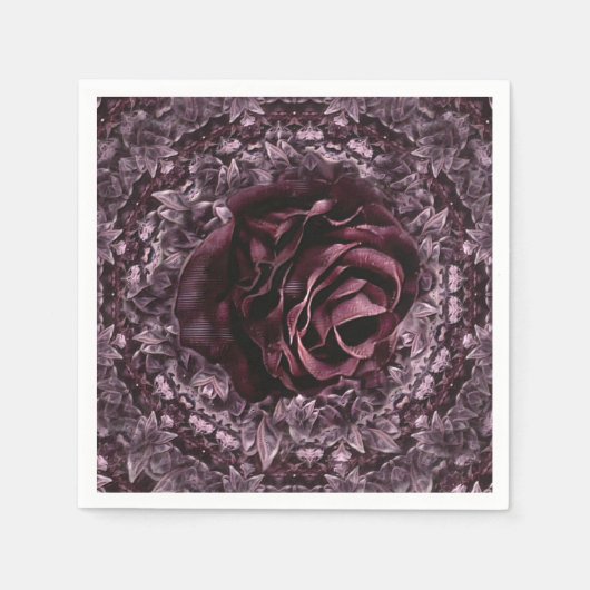 Serviette En Papier Rose Mandala (Devant)