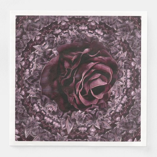 Serviette En Papier Rose Mandala (Devant)