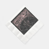 Serviette En Papier Rose Marbre d'or Art Déco Peacocks Mariage (Coin)