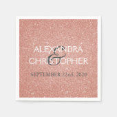 Serviette En Papier Rose mariage Gold Blush Parties scintillant rose (Devant)