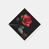 Serviette En Papier Rose-Mariage simple rouge (Coin)