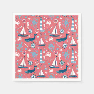 Serviette En Papier Rose marin