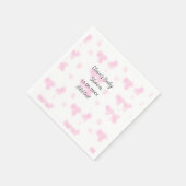 Serviette En Papier Rose mignon baby shower aquarelle moderne dat (Coin)