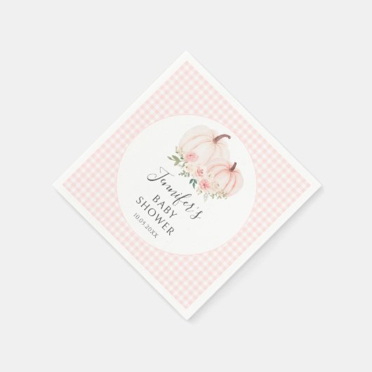 Serviette En Papier Rose mignon petit Citrouille En vichy bébé fille d (Coin)