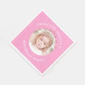 Serviette En Papier Rose mignon photo d'anniversaire Princesse Tiara S (Coin)