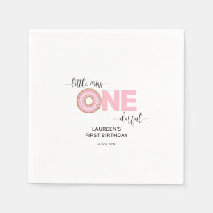 Serviette En Papier Rose Mignonne Petite Miss 1er Anniversaire