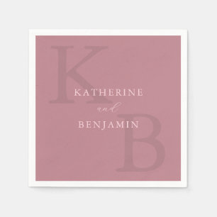 Serviette En Papier Rose minimaliste moderne Dusty Mariage