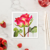 Serviette En Papier Rose moderne art floral maison (En situation)