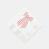 Serviette En Papier Rose moderne En vichy Romantique Coquette Bow Coin (Coin)