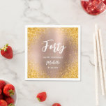 Serviette En Papier Rose moderne Gold 40th Birthday stylish Name Scrip<br><div class="desc">Ce métal brossé rose moderne 40e anniversaire or avec un nom élégant dans le script sont de grands éléments de design à montrer sur ce produit de serviette. La partie unique ici est que vous pouvez personnaliser en mettant un nom du célébrant d'anniversaire. Cela pourrait aussi être une grande faveur...</div>
