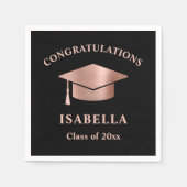 Serviette En Papier Rose moderne Gold Custom Graduation (Devant)