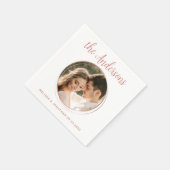 Serviette En Papier Rose moderne Gold Mariage photo personnalisé (Coin)