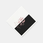 Serviette En Papier Rose moderne Gold Split Monogramme personnalisé R (Coin)