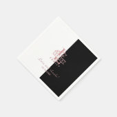 Serviette En Papier Rose moderne Gold Split Personnalisé Monogramme L (Coin)