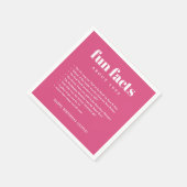 Serviette En Papier Rose Moderne Minimal Fun Faits Anniversaire Année (Coin)