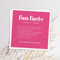 Rose Moderne Minimal Fun Faits Anniversaire Année