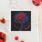 Serviette en papier Rose Néon (En situation)