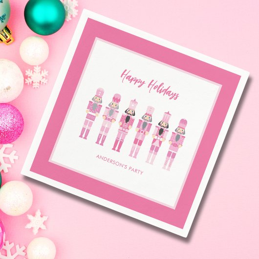 SERVIETTE EN PAPIER ROSE NOËL NUTCRACKER
