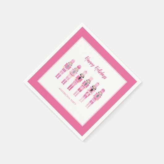 SERVIETTE EN PAPIER ROSE NOËL NUTCRACKER (Coin)