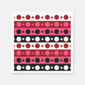 Serviette En Papier Rose noir blanc Cercle Étoiles rayures Design (Devant)